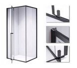 Kabina prysznicowa 120x80 czarna szkło 6mm 23178245