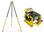 Lekki aluminiowy statyw bezpieczeństwa (udźwig: 1000 kg) + wyboru: wciągarka Tretos Military, uchwyt do statywu z płytą mocująca 23981697