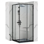 Kabina bez brodzika 800x800x1900 szkło transparent Czarna 13283154