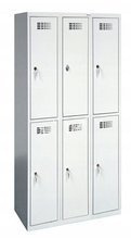 GOREK Szafka ubraniowa socjalna 6 komór, kolor: RAL7035 (jasnoszary) (wymiary: 1800x900x500 mm) 09276028