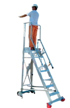 Drabina magazynowa 8 stopniowa FARAONE (wysokość robocza: 3,76m) 99675067