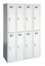 Szafka ubraniowa socjalna 8 komór, kolor: RAL7035 (jasnoszary) (wymiary: 1800x1200x500 mm) 09276027