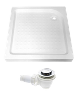 Brodzik kwadratowy 90x90 głęboki 15cm biały+syfon 23178200