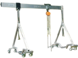 Suwnica aluminiowa składana z kołami, koła gumowe (udźwig: 1000 kg, szerokość, belka, 4,23m, wys. dla pracy wyciągarki: 2,23-3,50 m) 99977427